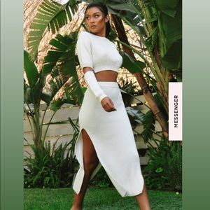 House of CB’s off white sweater & skirt set- XS